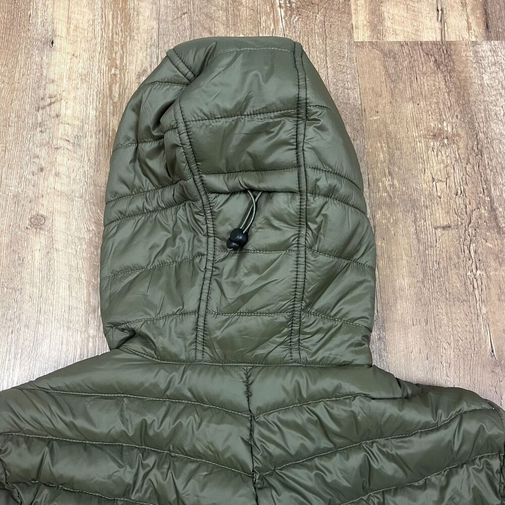 Lands' End Packable Wanderweight Down Long Hooded Puffer Jacket Green Women's M - Picture 9 of 10